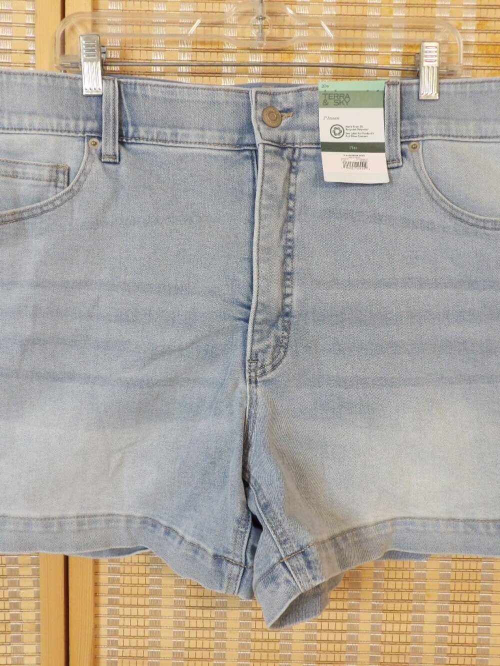 NWT Terra & Sky A-Line Shorts Plus Size 20W High Rise Stretch Denim 5" Inseam